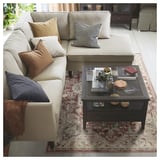 JÄRNVÄG Rug, low pile, ornament pattern pink/beige, 160x230 cm