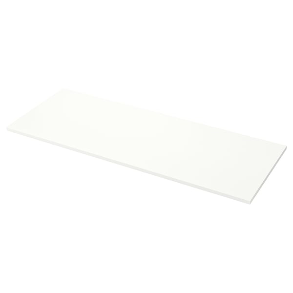 A white JÄRSTORP laminate worktop, rectangular in shape, with a smooth surface and clean edges, ideal for kitchen counters.