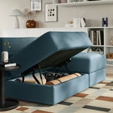 JÄTTEBO 1,5-seat module with storage, Axvall dark grey-blue