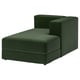 JÄTTEBO Chaise longue module, right, with armrest/Johanneshov dark green