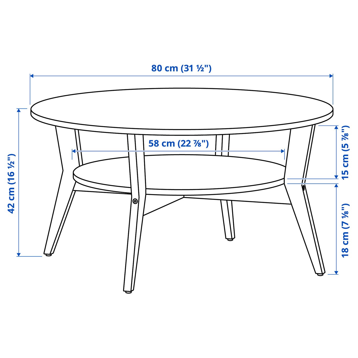 JAKOBSFORS coffee table, oak veneer, 80 cm - IKEA Sweden