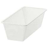 White JONAXEL mesh storage basket, rectangular, sturdy steel frame, airy design.