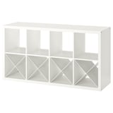 White KALLAX cube storage shelf, modern minimalist design.
