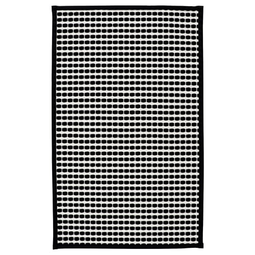 KALLGATE Bath mat, black/white, 50x80 cm