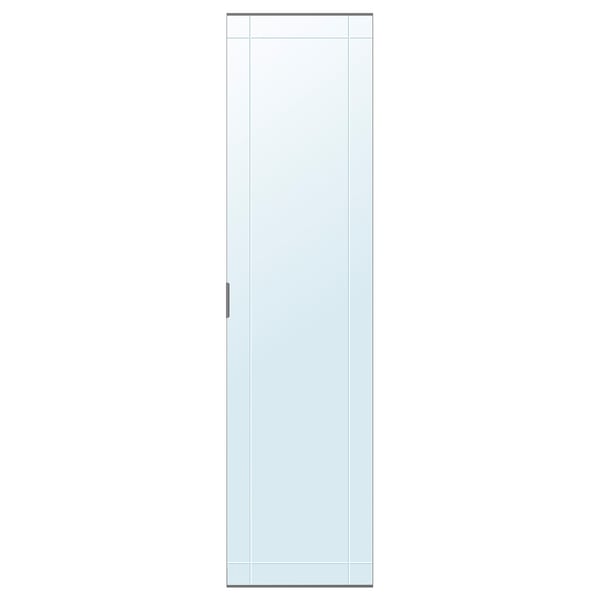 White KAMMARTORP mirror cabinet with milled details and handle, perfect for spacious rooms.