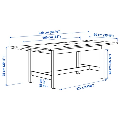 Illustration with measurements for the product: KARSKÄR.