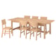 KARSKÄR Table and 6 chairs, rubberwood, 240/300x100 cm