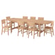 KARSKÄR Table and 8 chairs, rubberwood, 240/300x100 cm