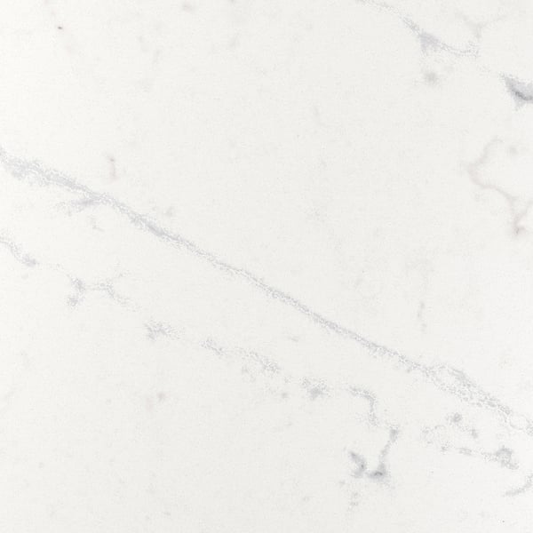 KASKER Custom made worktop, white/light grey marble effect/quartz, 1 m²x2.0 cm