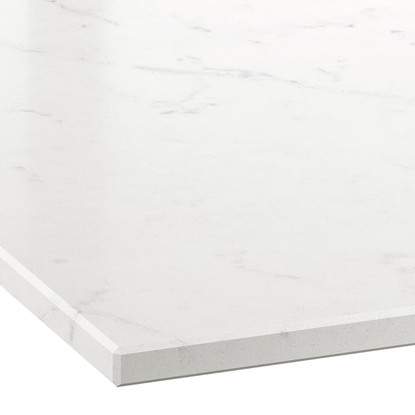 Smooth, white quartz worktop showcasing durability and stain resistance.
