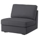 Dark gray KIVIK sofa-bed. Compact, square shape. Soft, cushioned seat. Ideal for small spaces. Easy clean, fabric cover.