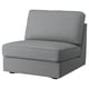 Single grey KIVIK sofa-bed with clean lines, no armrests, and upholstered in soft, removable fabric.