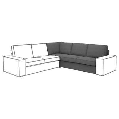 L-shaped KIVIK gray sectional sofa with clean lines and removable cushions.