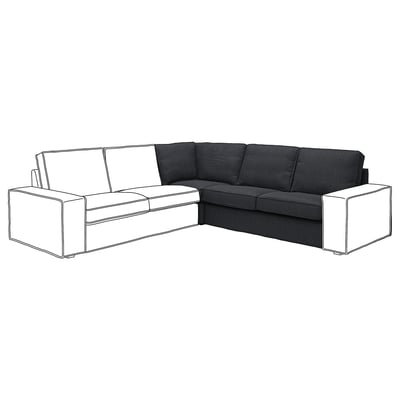 Black and white l-shaped KIVIK couch with clean lines and plush cushions.