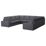 Large gray u-shaped KIVIK sectional sofa, modern design with comfortable cushions.