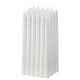 Set of 10 white, cylindrical KLOKHET candles, stearin material.