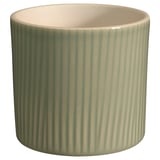 Ribbed green pottery