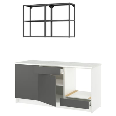 KNOXHULT Kitchen, dark grey, 180x61x220 cm