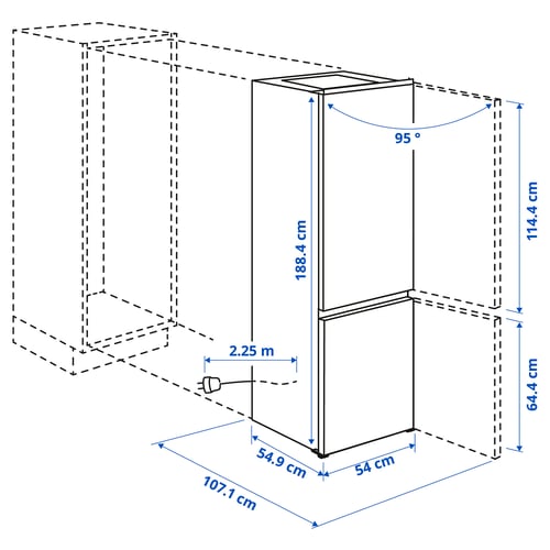 Illustration with measurements for the product: KÖLDGRADER.