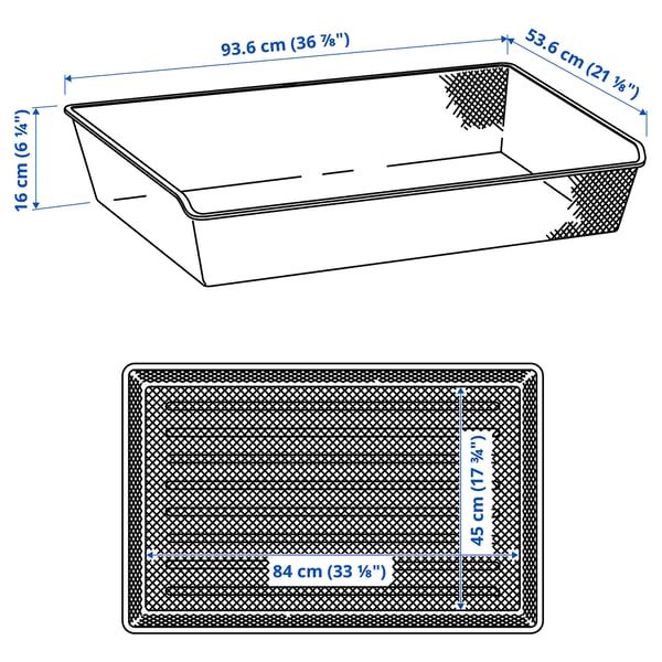 Illustration with measurements for the product: KOMPLEMENT.