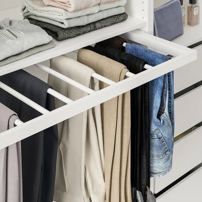 KOMPLEMENT Pull-out trouser hanger, white, 100x58 cm
