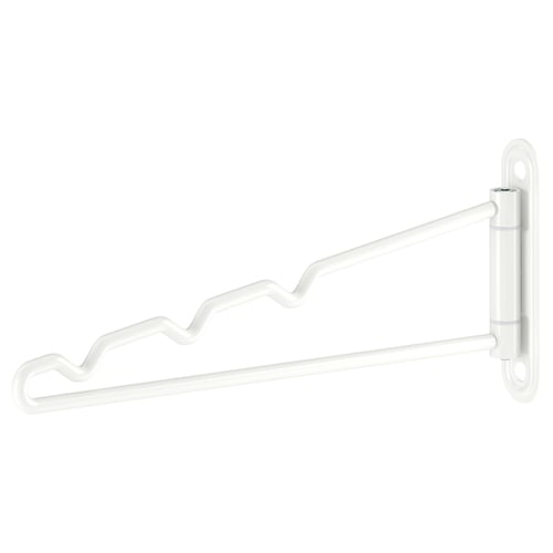 White KOMPLEMENT valet hanger with zigzag bar, steel coating, mounts on wardrobes.