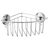 Stainless steel chrome shower basket with suction cups