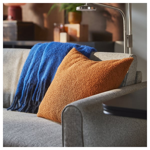 KRYDDBUSKE Cushion cover, brown-red, 50x50 cm