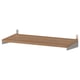 Option: A KUNGSFORS wooden shelf in brown with stainless steel brackets.