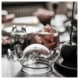 KUSTFYR Bowl with lid, ghost clear glass, 13 cm