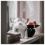 KUSTFYR Bowl with lid, ghost clear glass, 13 cm
