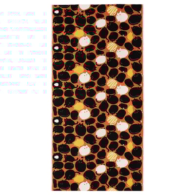 LÄKEMALVA orange fabric: cat design, 100% cotton, rectangular shape.