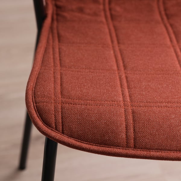 Close-up of a comfortable, textured seat with neat stitching on a modern chair.