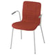 Bright orange LÄKTARE conference chair with gray armrests and white metal legs.