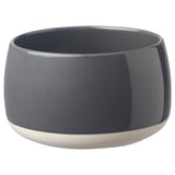 Gray round stoneware LAGERBÄR planter.
