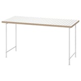 A white LAGKAPTEN table with a rectangular top and white metal legs. It has a lightweight, modern design, ideal for various settings.