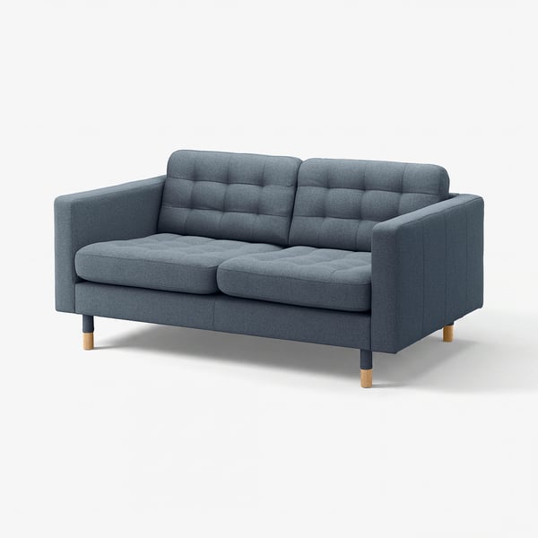 LANDSKRONA 2-seat sofa, Gunnared blue/wood