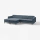 LANDSKRONA 4-seat sofa with chaise longues, Gunnared blue/wood