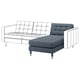 Option: LANDSKRONA sofa, gray, u-shaped with tufted cushions.