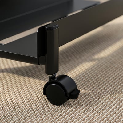 LÅNESPELARE Computer cart with shelf, black, 50x27 cm