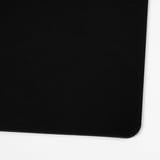 Black gaming mouse pad, smooth surface for fast gliding, recycled polyester, rolled corner.