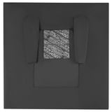 LÅNESPELARE black cushion: soft, rectangular, foldable, with arm slots, featuring a patterned pocket.