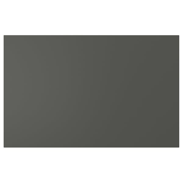 Dark grey rectangular storage unit front, sleek and simple design, modern look.