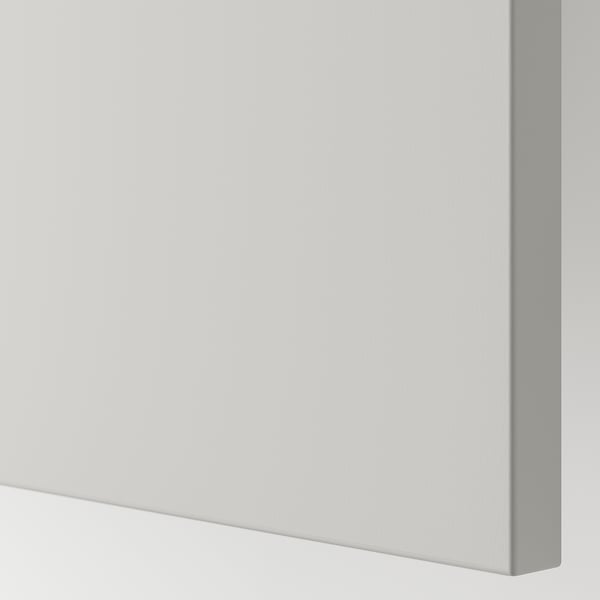 Smooth, modern light grey storage front showcasing sleek design and quality finish.