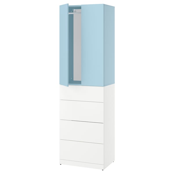 LASTARE Wardrobe combination, white/blue, 60x42x201 cm
