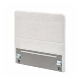 A LAXHÖJDEN headboard in white, made of wood and fabric, rectangular with a simple design.