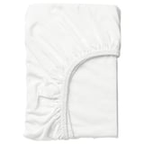 White cotton fitted sheet with elastic