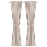LENDA curtains, light pink, natural cotton, tiebacks, simple design, room-darkening.