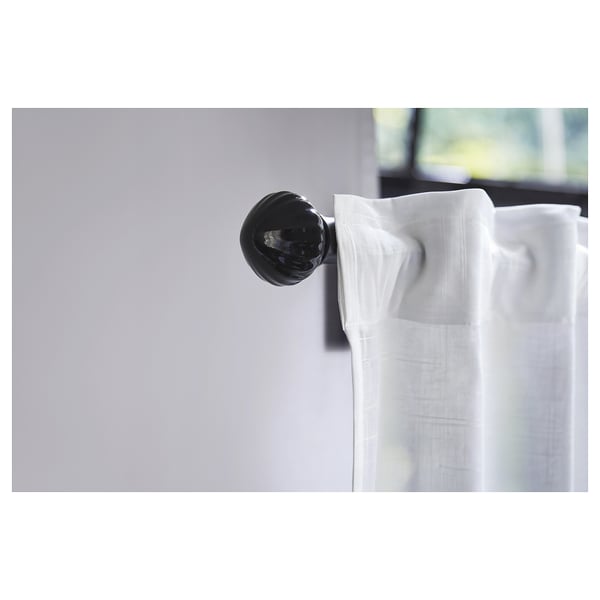 LERBRONIA Finials, 1 pair, black/ceramic