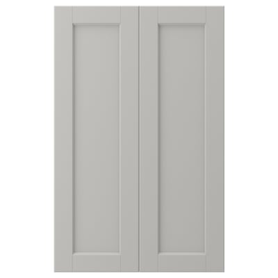 LERHYTTAN light grey kitchen cabinets with classic, traditional design and solid wood frame.